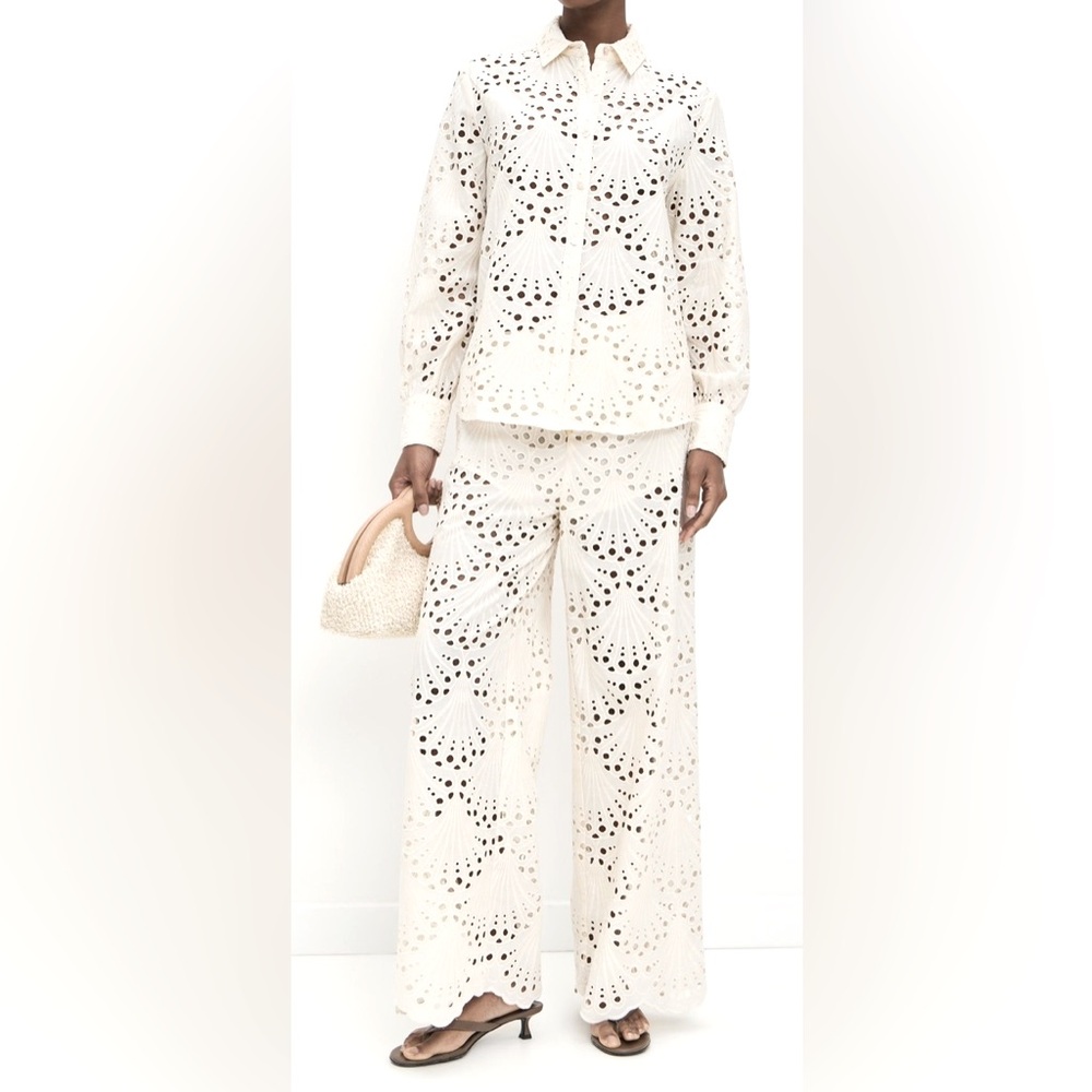 Galita Fashion - White Eyelet Women's 2-Piece Set